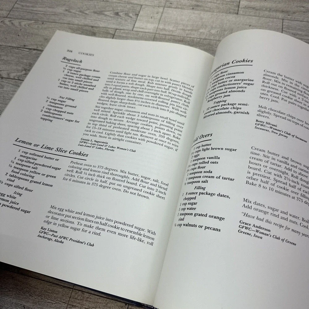 GFWC Centennial Cookbook 1988 Hardcover Recipes Appetizers Casseroles Bread (F8)